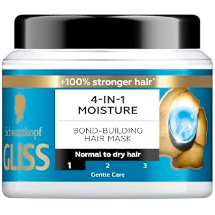 Gliss 4-in-1 Moisture Bond-Building Mask, 400ml — Infuse intense hydration into your hair with this multi-functional mask designed to bond and restore moisture effectively - Image 1